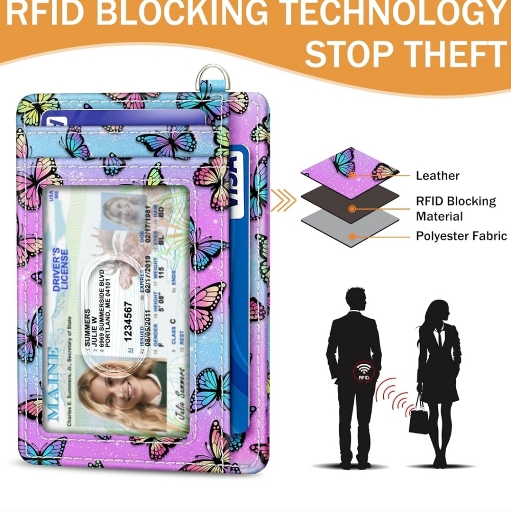 Butterfly Pattern Phone Wallet Case - Picture 2 of 6